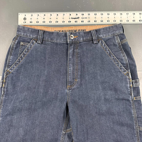 Duluth Trading Jean Shorts Men 32 Blue Flex Ballroom Carpenter Coolmax Denim Dad - Picture 3 of 6